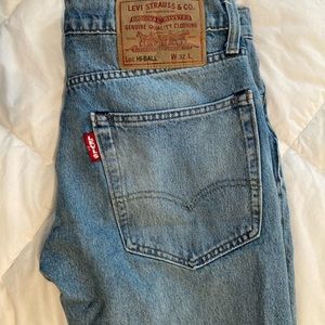 Levi Strauss hi ball blue jeans distressed 32x32